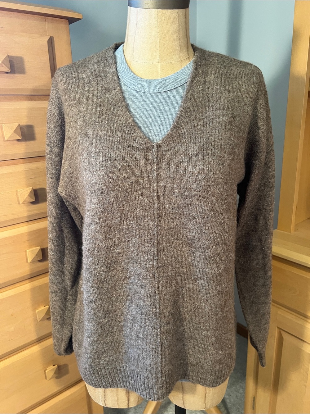 H&M Brown V-Neck Women's Sweater